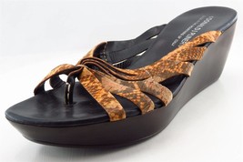 Donald J Pliner Flip Flops Brown Synthetic Women Shoes Size 10.5 Medium - $16.78