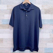 Peter Millar Summer Comfort Tech Golf Polo Shirt Black Short Sleeve Mens Large - £33.26 GBP