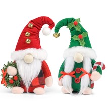D-FantiX Christmas Gnomes Plush, 2 Pack Handmade Elf Santa Tomte Swedish... - £25.29 GBP