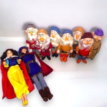 Snow White &amp; the Seven Dwarfs Plus Prince Vintage 1980&#39;s 9pc Doll Set NOS - £41.13 GBP