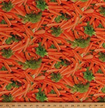 Cotton Carrots Vegetables Food Garden Cotton Fabric Print by the Yard D569.64 - £9.55 GBP