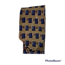 Henry Grethel Men&#39;s Gold &amp; Blue Neck Tie - £5.78 GBP