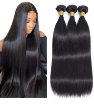 Sanse Hair 10A Straight Hair 3 Bundles Brazilian Virgin Human Hair  12 14 16 “ - £30.68 GBP
