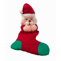 Vintage Santa Claus Stocking Hanging Soft Holiday Decor Nylon Parachute 3D - £15.80 GBP
