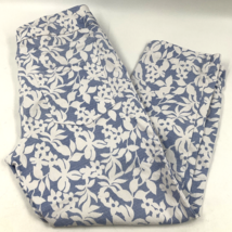 Soft Surroundings Petite PS Pants Straight Tapered Blue Floral Stretch 3... - $26.72
