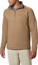Columbia solid brown Great Hart Mountain fleece lined partial zip sweater Large - £37.04 GBP