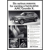 1978 AMC American Motors Gremlin X Vintage Print Ad Hatchback Wall Art Photo - £8.46 GBP