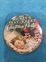 Walt Disney World Button 1992 Mickey&#39;s Very Merry Christmas Party (#2) - £2.71 GBP