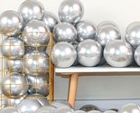 Metallic Silver S 10 Inches 100 Pack Helium Shiny Thicken Chrome Silver ... - $18.99