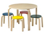 Bentwood Round Table And Stool Set, Kids Furniture, Assorted, 5-Piece - £99.86 GBP