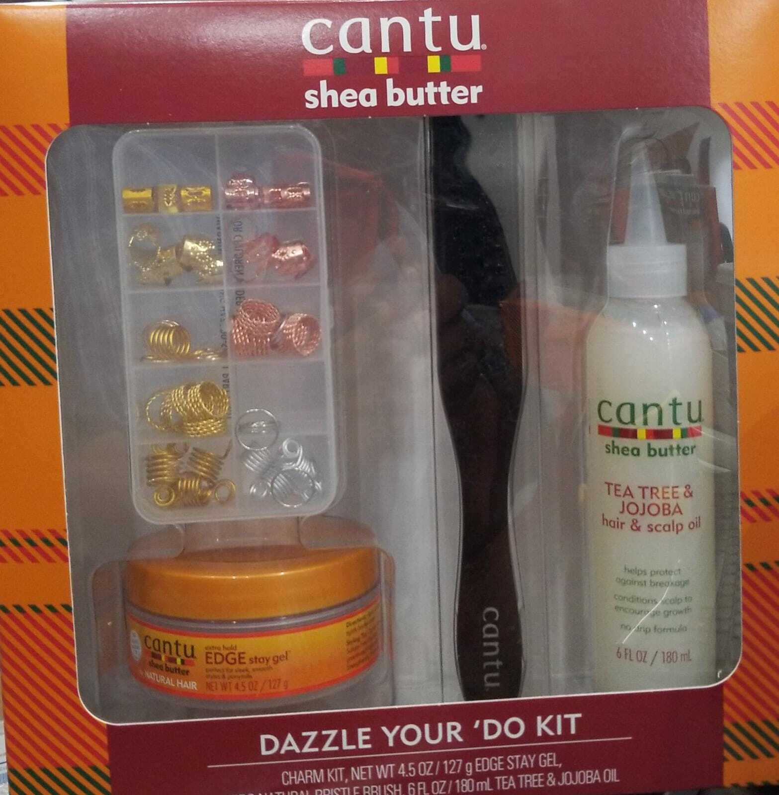 Cantu Shea Butter Dazzle Your Do 4pc Kit Charms, Tea Tree Oil, Brush, Edge Stay Item image 2