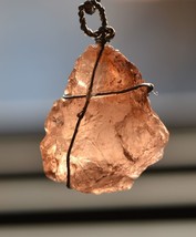Nirvana quartz Himalayan pink ice,growth interference with trigonic pendant 5788 - £19.19 GBP