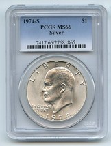 1974 S $1 Silver Ike Eisenhower Dollar PCGS MS66  20180172 - $37.39