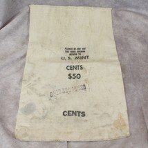 Bank Bag US Mint Coins Money Cents $50 Canvas Cloth Empty Aug 19, 1980 - $18.61