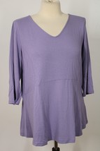 J Jill M? Lavender Purple Wearever V-Neck 3/4 Sleeve Jersey Top - £20.91 GBP