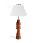 Vintage Hand Carved African Iroko Wood Chess Piece Table Lamp D12cm x H40cm - £171.05 GBP