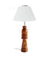 Vintage Hand Carved African Iroko Wood Chess Piece Table Lamp D12cm x H40cm - $219.00