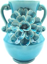 Anding Vase Blue Crack Vase Handmade Big Flowers Kitchen Vase. - £35.11 GBP