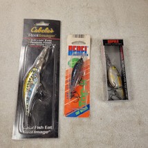 Vintage Lot of 3 New Lures ~ Rapala Shad Rap, Cabela’s Real Image &amp; Rebel Top-R - £19.17 GBP
