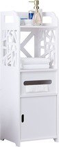 The Larie Wood Bathroom Floor Storage Cabinet, White, Is A Piece By Kings Brand - £40.07 GBP