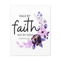  2 Corinthians 5:7 Walk by Faith Floral Bible Verse Canvas Chris - £56.76 GBP+
