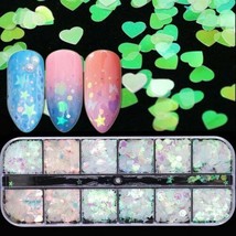 Nail Art Case - Holographic Decoration Assortment - Hearts - Smilies - 1... - £3.14 GBP