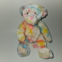 Teddy Bear Plush 8&quot; Tie Dye Pastel Blue Yellow Pink Easter Mouse In Hous... - £19.67 GBP