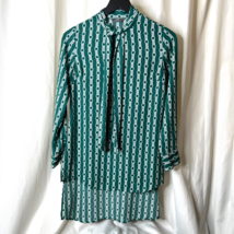Max Womens Stitch Fix Chain link Print Shirt Top Hi Lo Shirt Top Blouse ... - $15.99