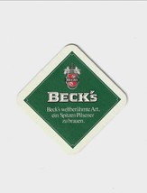 Vintage Beck&#39;s Drink Coaster 1980&#39;s Collectible - £11.70 GBP