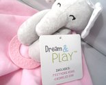 Dream And Play Security Blanket Lovey Pink Satin Teething Ring Crinkled ... - $28.99