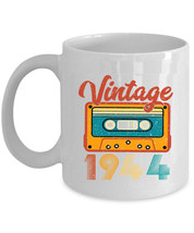 Vintage 1944 Coffee Mug 80 Year Old Retro Cassette Tape Cup 80th Birthday Gift - £11.83 GBP