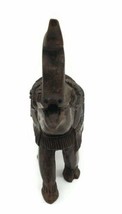 Hand Carved Solid Wooden Elephant With Trunk Up Figurine - £20.02 GBP