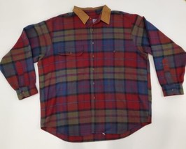 Vintage Pendleton Virgin Wool Men&#39;s Work Shirt Button Down Xl Plaid Made In Usa - £47.32 GBP