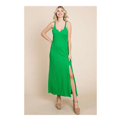 Primary image for Notched Neck Merrow Dress   Sleeveless Summer Dress Candy Green Summer Maxi