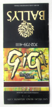 Gigi French Cuisine - Las Vegas Reno Nevada Restaurant 30 Strike Matchbook Cover - £1.30 GBP