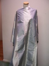 3yd Italy Silk Shantung Wide Band Stripe Ire Blue Grey Fabric DRESS/HOME#BP5 - £50.32 GBP