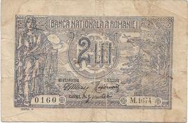 Historical Romanian 2 Lei banknote, March 12, 1915,during the Kingdom of... - $149.00