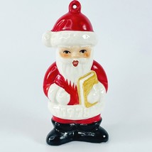 GOEBEL Christmas Annual Ornament 1978 Santa Claus Red Hat Holding Brown ... - $8.77