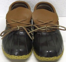 L.L BEAN MAINE HUNTING SHOE WOMEN&#39;S (7 M) LEATHER RUBBER SLIP ON WATER P... - $25.57