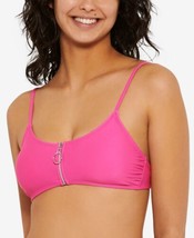 Hula Honey Juniors Solid Zipper Bralette Bikini Top Size X-Large Color Pink - £15.52 GBP