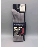 Vintage Royal Comfort Stay Up Socks Men&#39;s Shoe Size 6-12 L XL Light grey... - $19.34