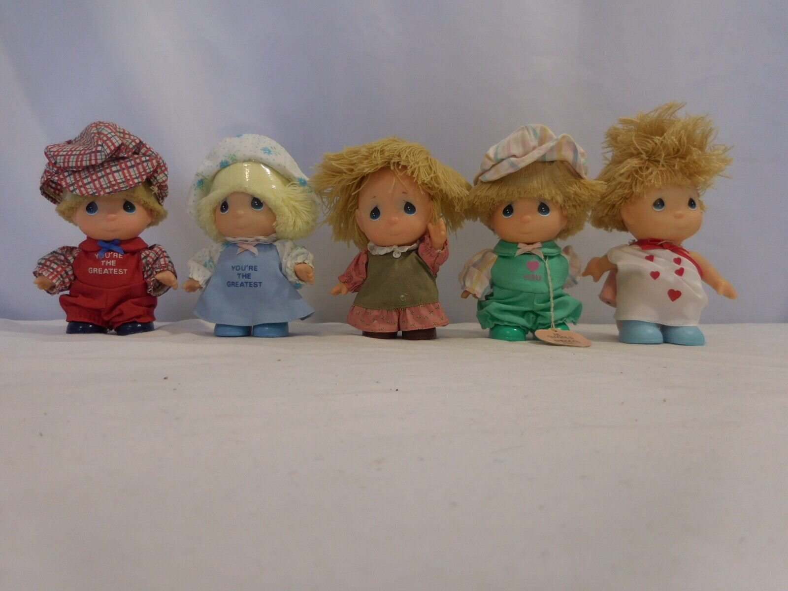 Precious Moments HI Babies set of 5 Dolls in Outfits 1980's Vintage + Tags - $44.56