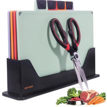Stylish 4-Piece Non-Toxic Cutting Board Set with Scissors - Perfect Kitc... - $82.12
