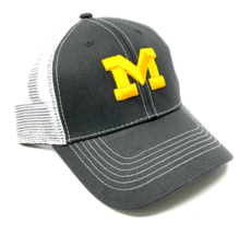 Grey Ghost University Of Michigan Wolverines Logo Mesh Trucker Snapback Hat Cap - £21.50 GBP