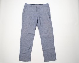 Streetwear Mens Size 34x30 Distressed Baird McNutt Irish Linen Chino Pants Blue - $59.35