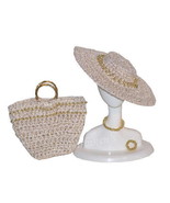 BEAD HAT TOTE Accessory Set Nat/Gold for Barbie Silkstone FR Tressy Fash... - $13.99