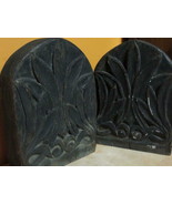 Wood Wooden 7"x5" Bookends hand carved Oak 19th Victorian or 20th Arts & Crafts - $33.74