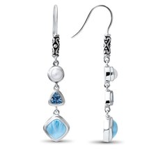 New Fashion Woman Jewelry 925 Sterling Silver Handmade Earrings, Natural Real La - £57.39 GBP