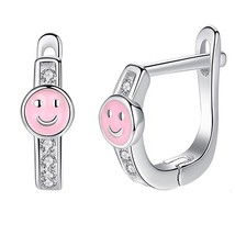 100% 925 Sterling Silver Jewelry Kids Earrings Exquisite Enamel Cute Animal  Flo - £11.77 GBP