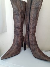 Ladies Knee Length High Heel Smart Zip Boots Sz 5 - £5.74 GBP